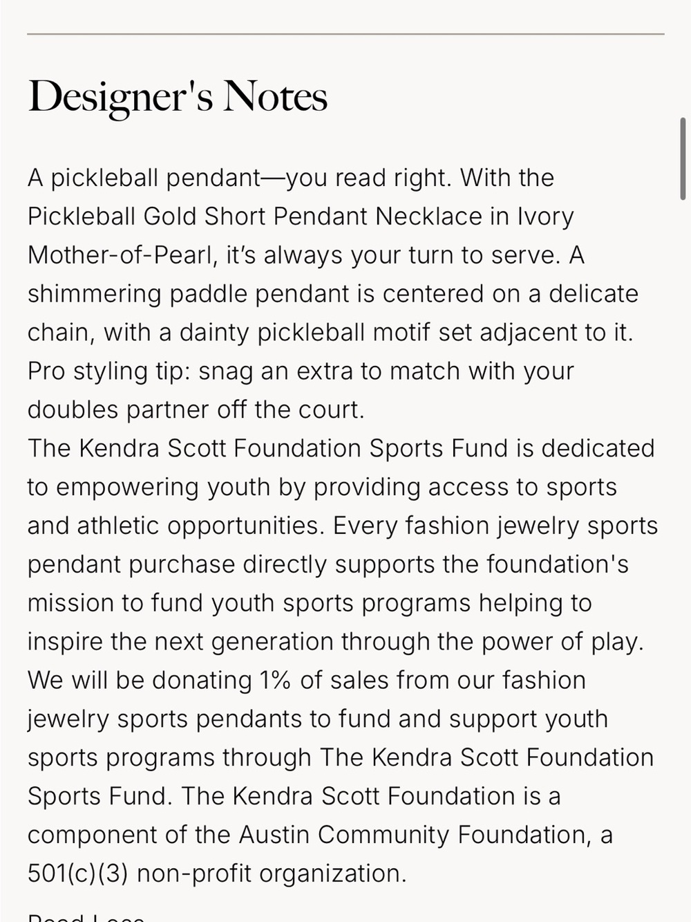 Kendra Scott Pickleball Gold Short Pendant Necklace in Ivory Mother-of-Pearl NWT - Picture 3 of 6